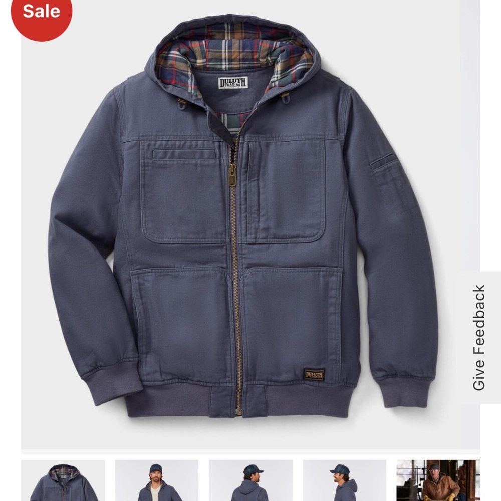 Duluth Trading Co. Navy Hooded Jacket